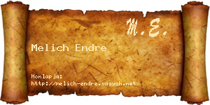 Melich Endre névjegykártya